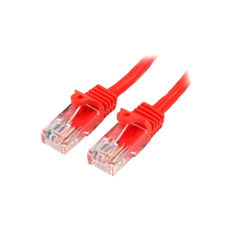 StarTech.com 0.5m Red Cat5e  /  Cat 5 Snagless Ethernet Patch Cable 0.5 m - Patch cable - RJ-45 (M) to RJ-45 (M) - 50 cm - UTP - CAT 5e - snagless, stranded - red - 1