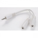 Gembird CCA-415W - Audio splitter - stereo mini jack female to stereo mini jack male - 10 cm - white