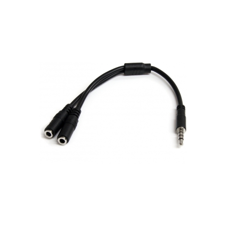 StarTech.com Headset Adapter, Microphone and Headphone Splitter - 3.5mm Male Aux to 3.5mm Female Audio & Mic Combo Jack Y Cable for Laptop  /  PC (MUYHSMFF) - Headset splitter - stereo mini jack female to 4-pole mini jack male - 20 cm - black - for P / N: DK30A2DH, DK30CHDDPPD, DK30CHDPPDUE, MST30C2HDPPD, USB3SMDOCK4K, USB3VDOCKD - 6