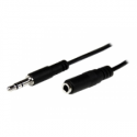 StarTech.com 1m Slim 3.5mm Stereo Extension Audio Cable - M / F - Mini stereo Extension - 3.5mm Extension - heaDPhone Ext cord (MU1MMFS) - Audio extension cable - stereo mini jack male to stereo mini jack female - 1 m - black - for P / N: MU15MMS, MU6MMS, SV211DPUA, SV211DPUA4K, SV211HDUA4K