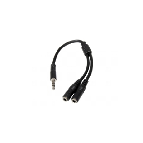 StarTech.com 3.5mm Audio Extension Cable - Slim Audio Splitter Y Cable and Headphone Extender - Male to 2x Female AUX Cable (MUY1MFFS) - Audio splitter - stereo mini jack male to stereo mini jack female - 20 cm - black - for P / N: MU15MMS, MU6MMS - 0