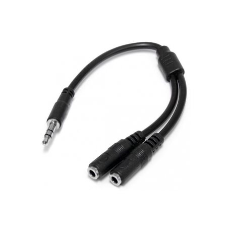 StarTech.com 3.5mm Audio Extension Cable - Slim Audio Splitter Y Cable and Headphone Extender - Male to 2x Female AUX Cable (MUY1MFFS) - Audio splitter - stereo mini jack male to stereo mini jack female - 20 cm - black - for P / N: MU15MMS, MU6MMS - 3
