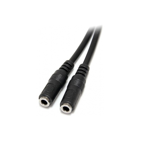 StarTech.com 3.5mm Audio Extension Cable - Slim Audio Splitter Y Cable and Headphone Extender - Male to 2x Female AUX Cable (MUY1MFFS) - Audio splitter - stereo mini jack male to stereo mini jack female - 20 cm - black - for P / N: MU15MMS, MU6MMS - 5