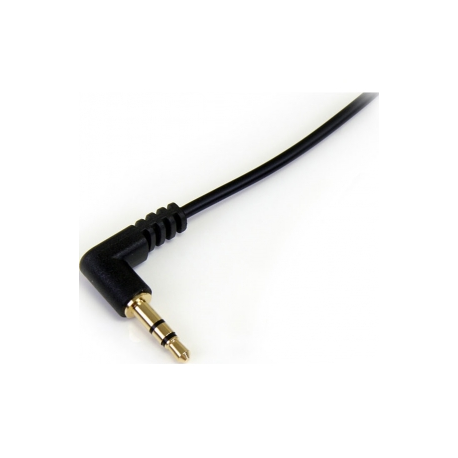 StarTech.com 1 ft. (0.3 m) Right Angle 3.5 mm Audio Cable - 3.5mm Slim Audio Cable - Right Angle - Male / Male - Aux Cable (MU1MMSRA) - Audio cable - stereo mini jack male to stereo mini jack male - 30 cm - black - right-angled connector - for P / N: SV231DVGAU2A, SV431DVGAU2A - 1