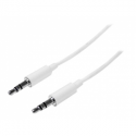 StarTech.com 2m White Slim 3.5mm Stereo Audio Cable - 3.5mm Audio Aux Stereo - Male to Male Headphone Cable - 2x 3.5mm Mini Jack (M) White (MU2MMMSWH) - Audio cable - stereo mini jack male to stereo mini jack male - 2 m - white