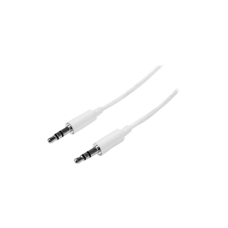 StarTech.com 1m White Slim 3.5mm Stereo Audio Cable - 3.5mm Audio Aux Stereo - Male to Male Headphone Cable - 2x 3.5mm Mini Jack (M) White (MU1MMMSWH) - Audio cable - stereo mini jack male to stereo mini jack male - 1 m - white - 0