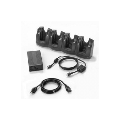 Zebra 4-Slot Charge Only Cradle Kit - Handheld charging stand + power adapter - output connectors: 4 - United States - for Zebra MC3200, MC3200 Gun Premium, MC3200 Premium, MC3200 Standard - 0