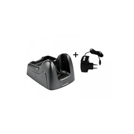 FALCON X3 Single Slot Desk Mount Dock with Spare Battery Charging Slot. High-Retention USB Type B (client only) and RS232 ports.