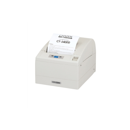 Citizen CT-S4000 - Receipt printer - two-colour (monochrome) - thermal line - Roll (11.2 cm) - 203 dpi - up to 150 mm / sec - USB - cutter - cool white - 6