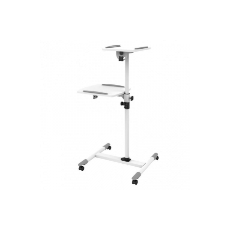 Techly Universal projector / notebook trolley with two shelves, white - 1
