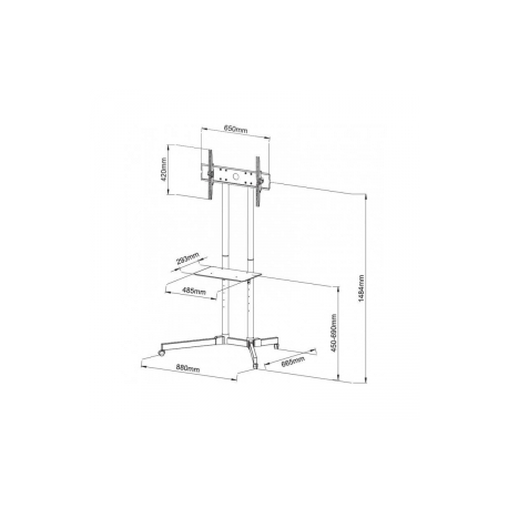 TECHly TROLLEY ICA-TR6 - Cart - for flat panel - black - screen size: 30"-65" - 2