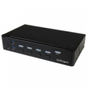 StarTech.com 4 Port DisplayPort KVM Switch - DP KVM Switch with Audio and Built-in USB 3.0 Hub for Peripherals - 4K 30Hz (SV431DPU3A2) - KVM  /  USB switch - 4 x KVM  /  audio  /  USB + 3 x SuperSpeed USB - 1 local user - rack-mountable - AC 120 / 230 V  /  DC 9 - 12 V - for P / N: SV431RACK