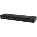 StarTech.com USB to Serial Hub - 8 Port - COM Port Retention - Rack Mount and Daisy Chainable - FTDI USB to RS232 Hub (ICUSB23208FD) - Serial adapter - USB 2.0 - RS-232 x 8 - black