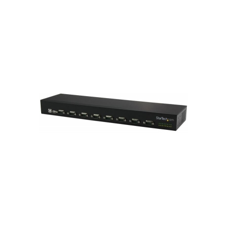 StarTech.com USB to Serial Hub - 8 Port - COM Port Retention - Rack Mount and Daisy Chainable - FTDI USB to RS232 Hub (ICUSB23208FD) - Serial adapter - USB 2.0 - RS-232 x 8 - black - 2