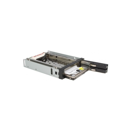 StarTech.com 2 Drive 2.5in Trayless Hot Swap SATA Mobile Rack Backplane - Dual Drive SATA Mobile Rack Enclosure for 3.5 HDD (HSB220SAT25B) - Storage bay adapter - black - 4