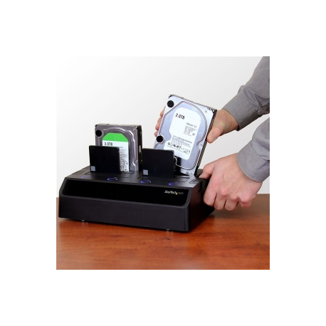 StarTech.com 4 Bay USB 3.0 (5 Gbps) Hard Drive Docking Station w /  UASP for 2.5" & 3.5" SATA SSD HDD - Multiple External Hard Drive Cloner /  Copier Dock (SDOCK4U33) - Storage enclosure - 4 bays (SATA-600) - for P / N: SVA12DN4NEUA - 4