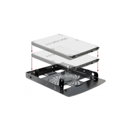 DeLOCK Installation frame 3.5? > 2 x 2.5? HDD - Storage bay adapter - 3.5" to 2.5" - black - 1