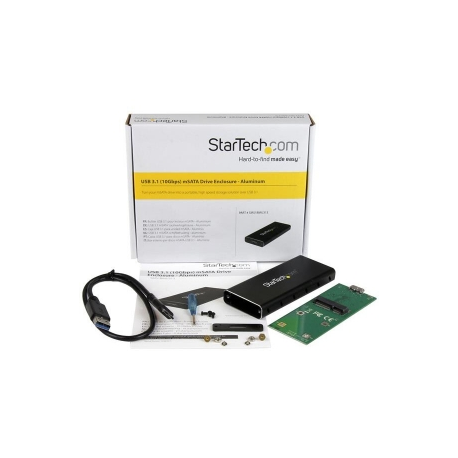 Startech USB 3.1 MSATA DRIVE ENCLOSURE (StarTech.com USB 3.1 (10Gbit/s) mSATA Festplattengehäuse - Aluminium - Externes Gehäuse 