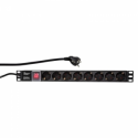 LogiLink - Power distribution unit (rack-mountable) - AC 250 V - 3500 Watt - input: CEE 7 / 7 - output connectors: 8 - 1U - 19" - black, RAL 9005