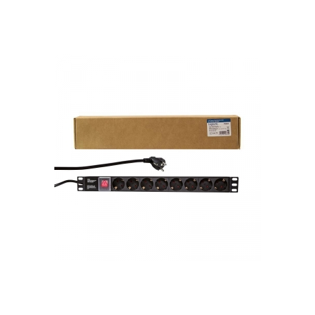 LogiLink - Power distribution unit (rack-mountable) - AC 250 V - 3500 Watt - input: CEE 7 / 7 - output connectors: 8 - 1U - 19" - black, RAL 9005 - 1